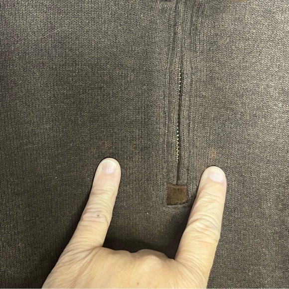 Polo Ralph Lauren 1/4 Zip Pullover Long Sweater Men XXL Brown Pony Logo Casual - Picture 4 of 9